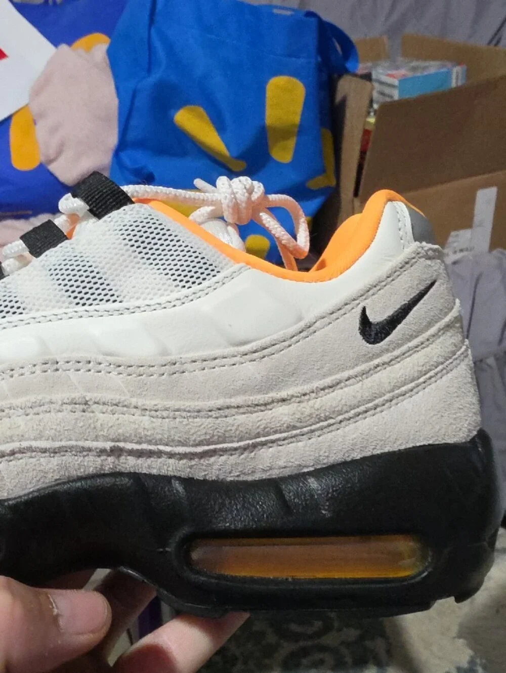 Nike Men's Air Max 95 Sneakers White Black Orange